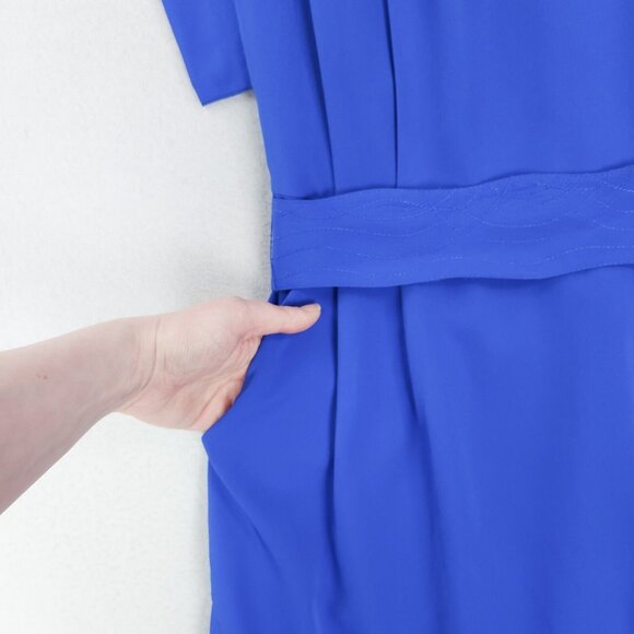 Eliza J Dress Womens 10 Blue Belted Sheath Kimono Business Casual Knee Length - Picture 5 of 14